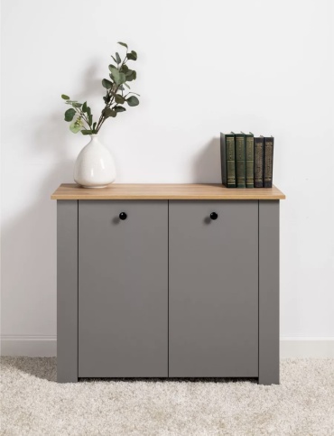 Комод Столица мебели Мобик, 90x35.40x74.7 см, серый, светло-коричневый