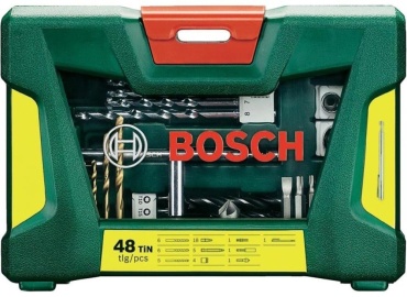 Bosch Набор сверл и бит V-Line из 48 предметов с TiN покрытием и магнитным захватом, 2607017314
