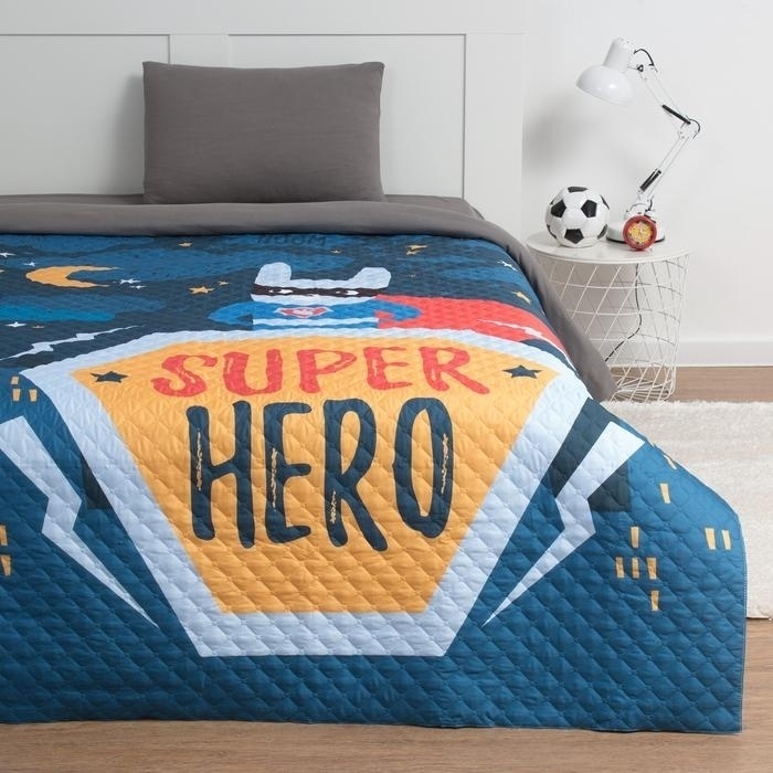 Покрывало Этель Super hero 145х210 см, микрофибра, синий