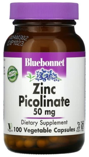 Bluebonnet Nutrition минерал Zinc Picolinate 50 mg 100 капсул