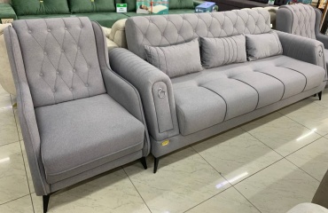 Ереке Мебель Prestige DK2OB-S270 комплект (2 кресла, диван прямой) обивка велюр, серый