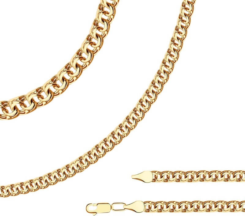 Купить Цепь Ювелир Трейд 570007022-50-1 длина 50 см, вес 7.81 г золото ...