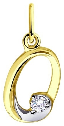 Подвеска Diamant 53-130-00551-1 вес 0.88 г золото, фианит