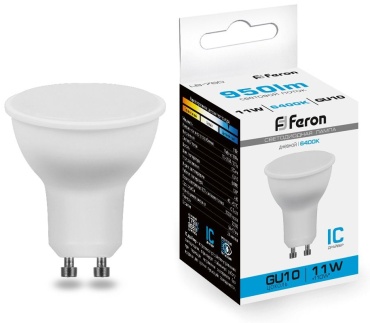 Feron 11W GU10, светодиодная, холодный белый