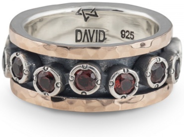 DAVID R3800GR размер 16.5 вес 9 г серебро, золото, гранат