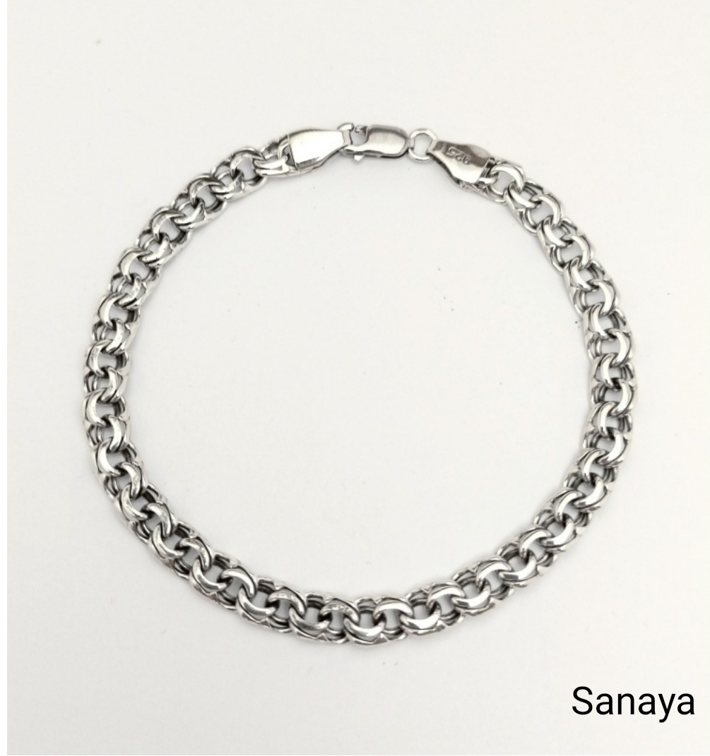 Кубачи России Серебро 489.1_21 Sanaya длина 21 см, вес 08.фев г серебро, плетение бисмарк
