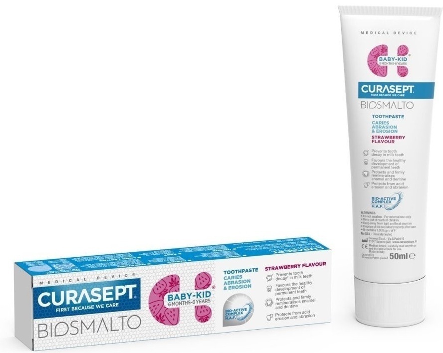 Curasept зубная паста Biosmalto Baby-Kid 50 мл