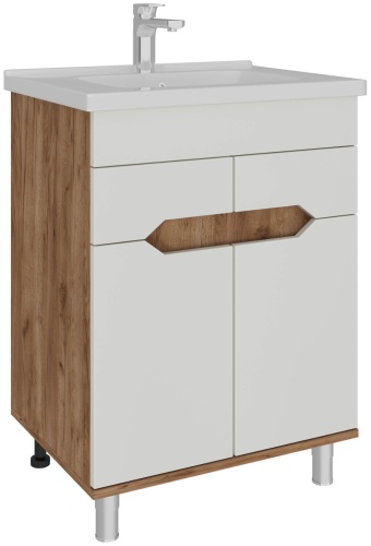 Тумба с раковиной AVK A2 ТР 2Я2Д 800 К, 80x70x45 см, белый, золотой