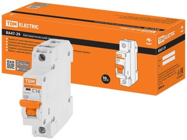 TDM ELECTRIC автоматический выключатель 1P 16 A, 4.5 кА, 220 В