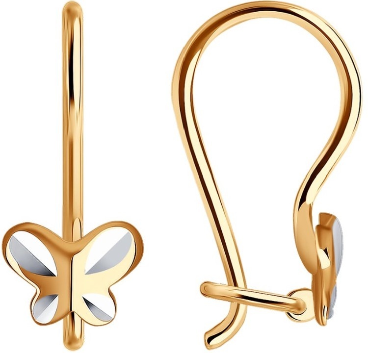 Серьги LUXOR JEWELRY Luxor 027753 вес 0.75 г золото, без вставок