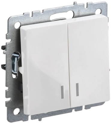 Выключатель клавишный IEK BR-V20-1-10-K01, белый