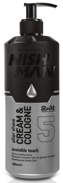 NISHMAN After Shave Cream + Cologne 2in1 5 Invisible Touch крем после бритья 400 мл