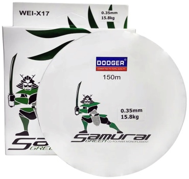 Леска DODGER монофильная Green Samurai 0.35мм 150м 0.35 мм прозрачный