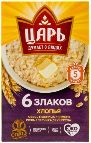 ЦАРЬ хлопья 6 злаков 400 г