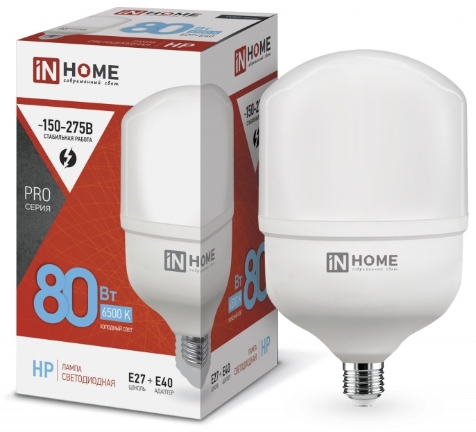 IN HOME 80W E27, светодиодная, холодный белый