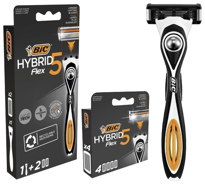 Bic Flex 5 hybrid бритвенный станок 1 шт + сменные кассеты 6 шт