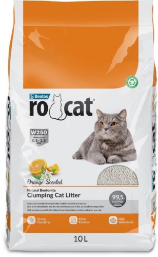 Ro cat Orange с ароматом апельсина бентонитовый комкующийся 10 л