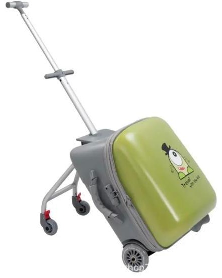 Чемодан Qbox 458320106 пластик, алюминий 40 л зеленый