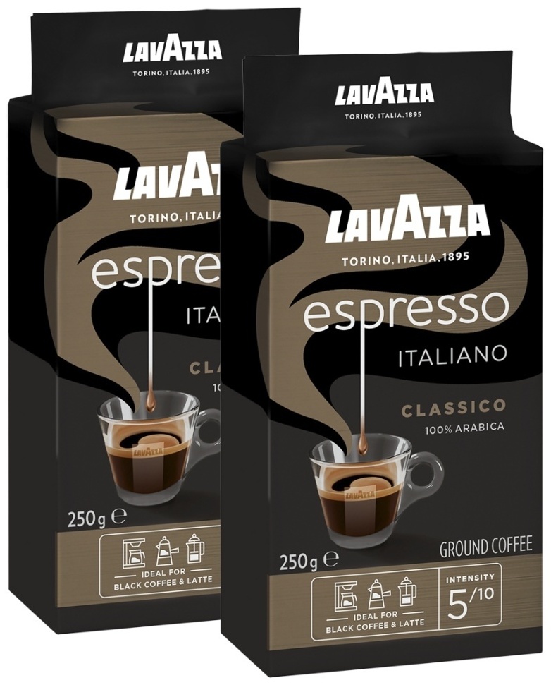 Купить Кофе Lavazza Caffè Espresso Italiano Classico молотый 2 упаковки ...