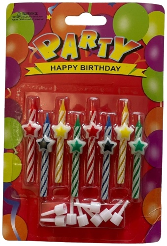 Свеча PARTY фигурная, 8 шт