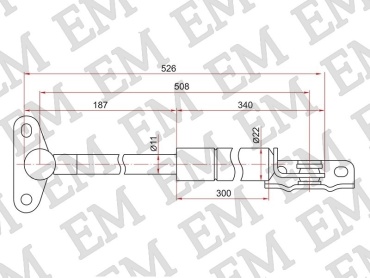 EM E-ST-68950-49015-M упор крышки багажника для Lexus, Toyota RX 300, Harrier 1997-2003 черный