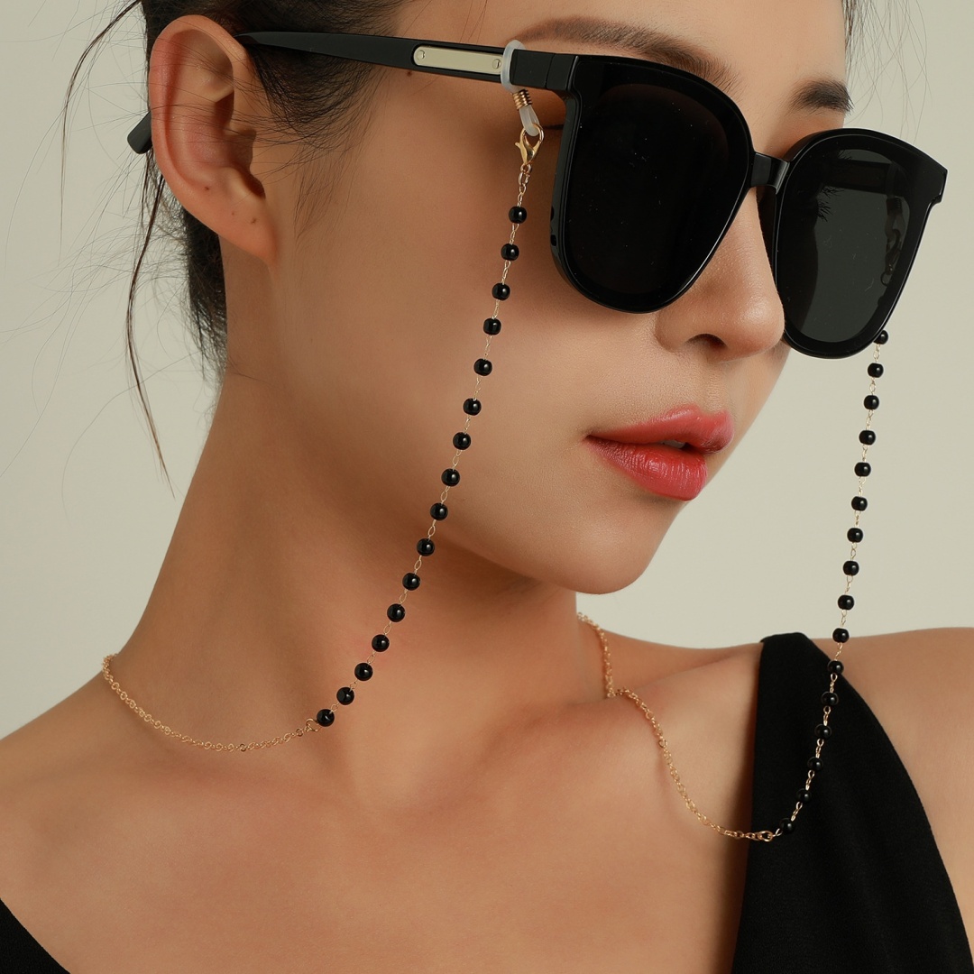 Шнурок для очков OK Style 301090413 золотистый, черный 80 см