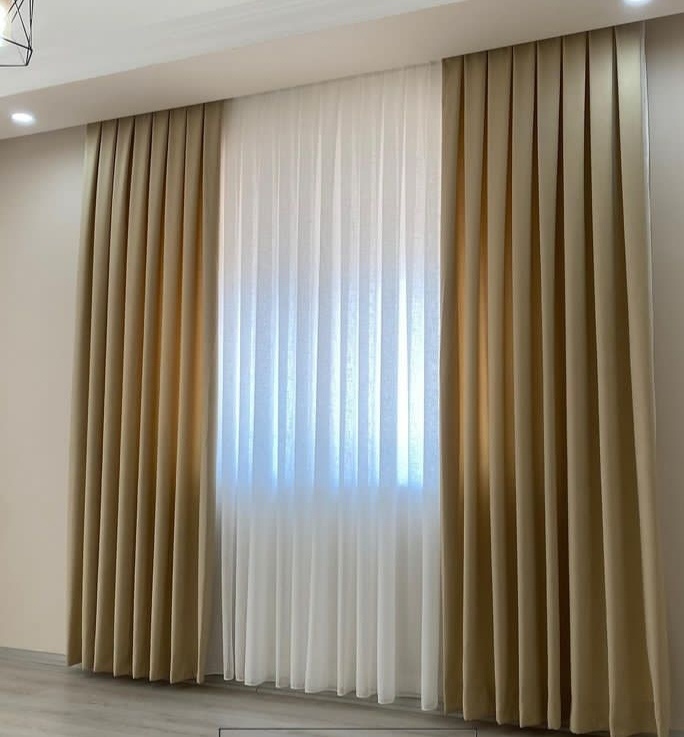 Комплект Kerbez Home Design 600x270 см 2 шт, петек, белый, бежевый