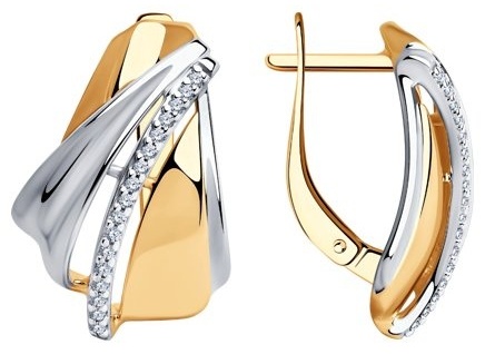 Серьги Diamant 93-120-00427-1 вес 4.67 г серебро, фианит