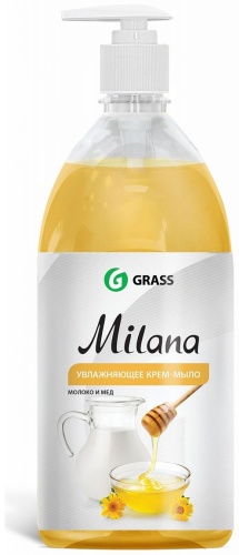 Жидкое мыло туалетное Grass Milana Молоко и мед 1 л