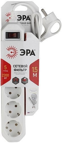 Купить Сетевой фильтр Эра USF-5es-1.5m-W Б0019031 1.5 м в Алматы ...