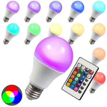 LED 15W E27, светодиодная, RGB