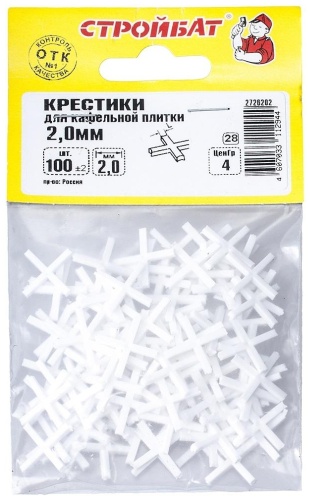 Крестик для кафельной плитки 2.0 мм (100 шт) СТРОЙБАТ