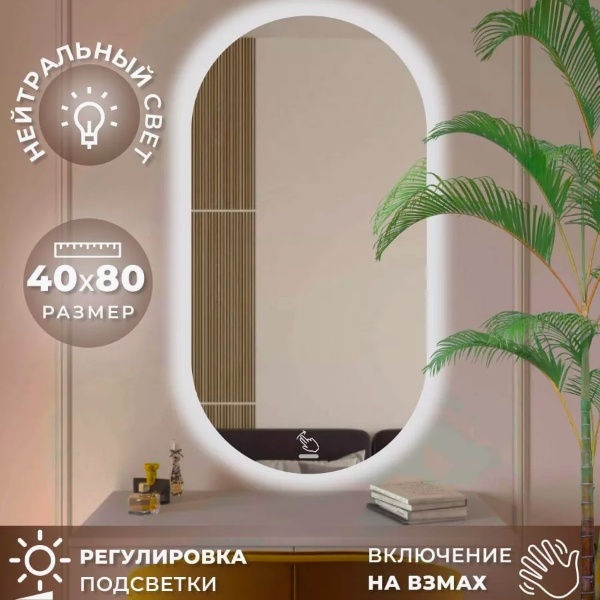 Зеркало настенное 40x80 см
