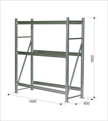 Стеллаж складской Steller 180x60x180 см, полок 3 шт