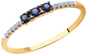 Diamant 2011240_16 размер 16 вес 0.73 г золото, сапфир