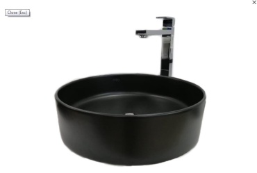 Раковина CREO PU3100MatteBlack накладная круглая 40х40 см, керамика