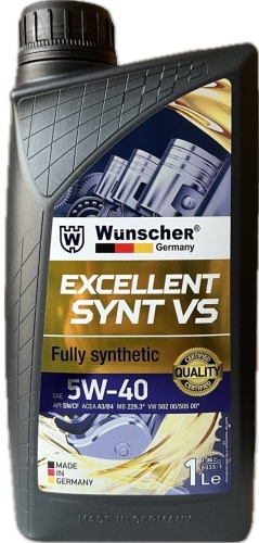 Синтетическое WUNSCHER Ecxellent Synt VS 5W-40 1 л