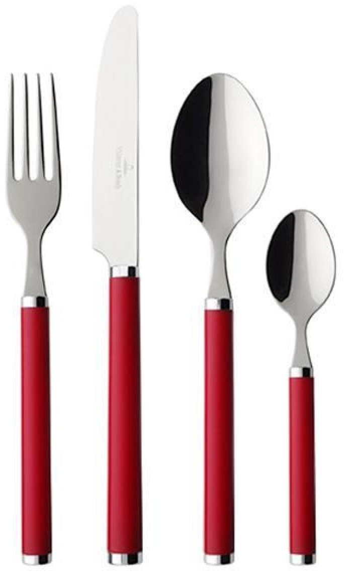 Набор столовых приборов Villeroy&Boch 24 шт, красный Besteck Play red roses