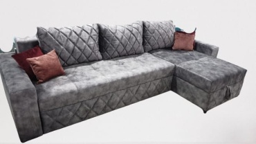 Диван угловой Elegante sofa Элит, 300х100 см, обивка ткань, серый