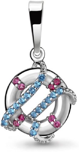 Подвеска AQUAMARINE 23393БВ вес 1.24 г серебро, корунд, шпинель