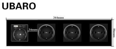 Розетка USB Ubaro DS-344-4-USB, черный