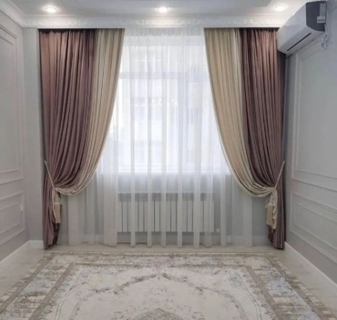 Комплект Viva Lux 500x275 см 2 шт, бархат, бежевый, коричневый