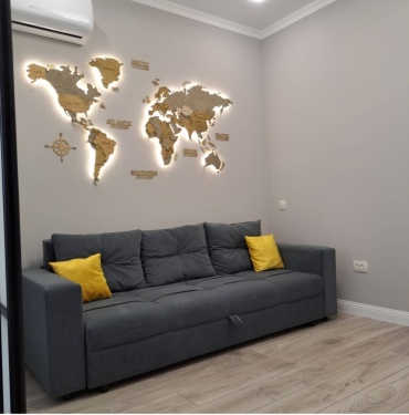 Диван A BLVD Еврокнижка, 220х80 см, обивка велюр, серый