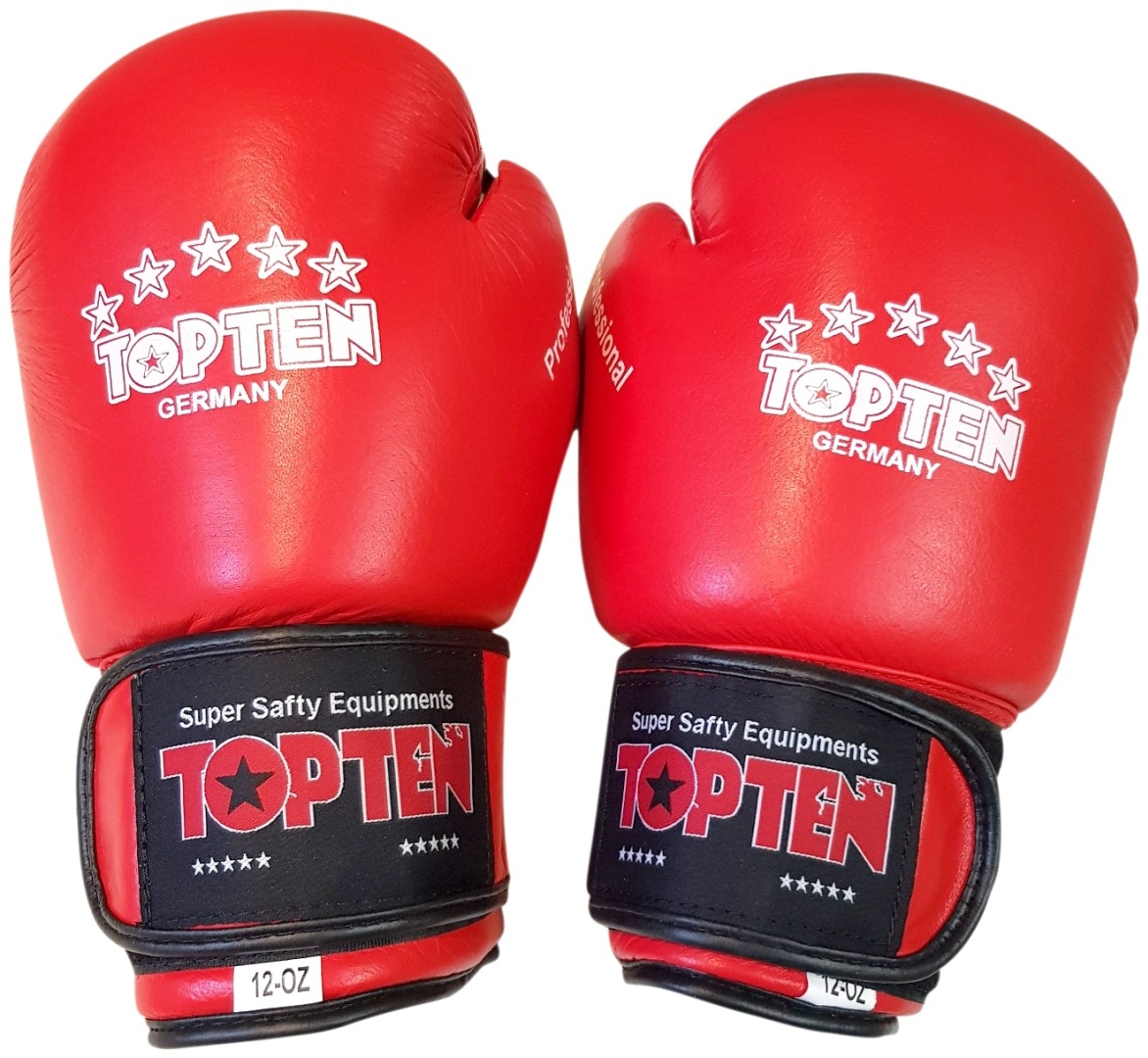  Боксерские перчатки TOP TEN 12 oz красный  – Магазин на .
