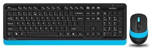 Клавиатура A4Tech FG-1010-BLUE черный-синий + мышь