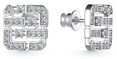 Серьги АЛЬКОР 02-3465_00КЦ-00 вес 3.1 г серебро, фианит