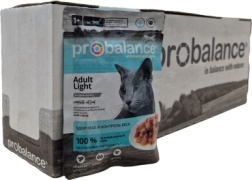 Probalance Adult Light кусочки в соусе индейка, цыпленок 85 г 28 шт