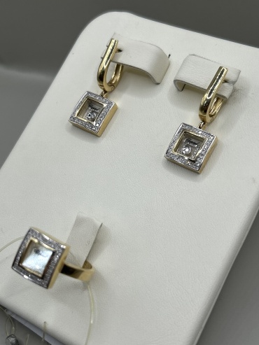 DN Jewelry BRD103-GA63170 вес 12.3 г золото, бриллиант, стекло