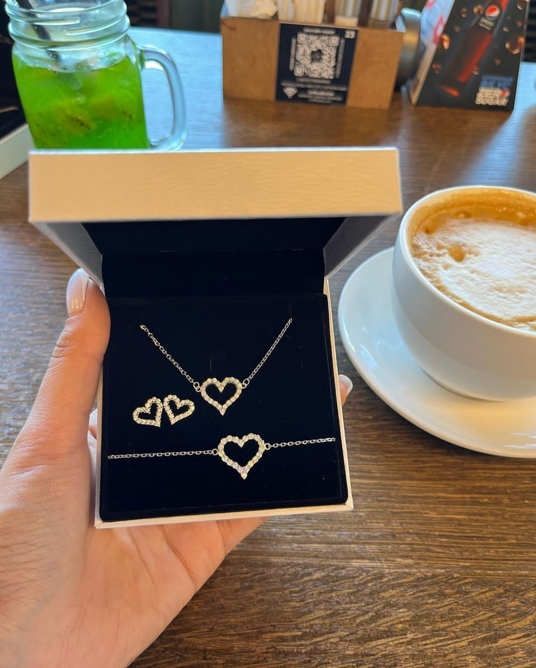 Accessories Набор сердец вес 9 г серебро, фианит