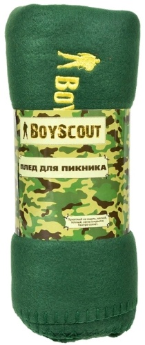 Плед BOYSCOUT 130х150 см, флис, зеленый